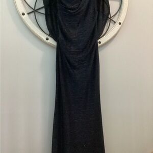 Elegant Navy and Silver Evening Dress